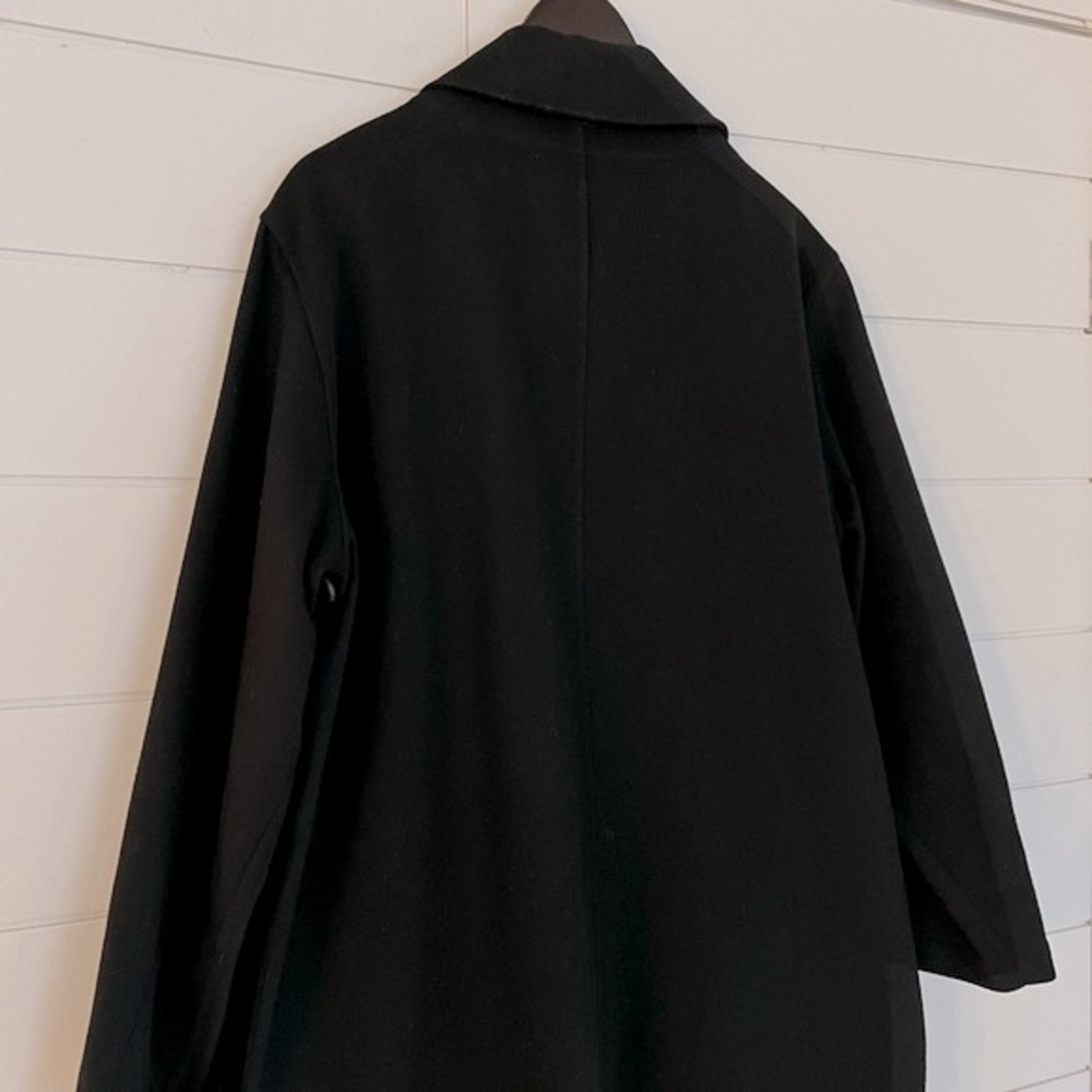 Salvatore Ferragamo Black Long Wool Coat Liner - Picture 8 of 11